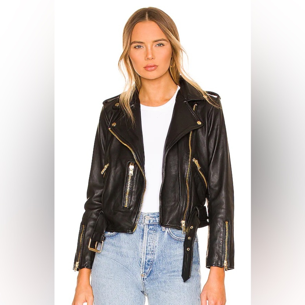 Allsaints Balfern Jacket in black and gold